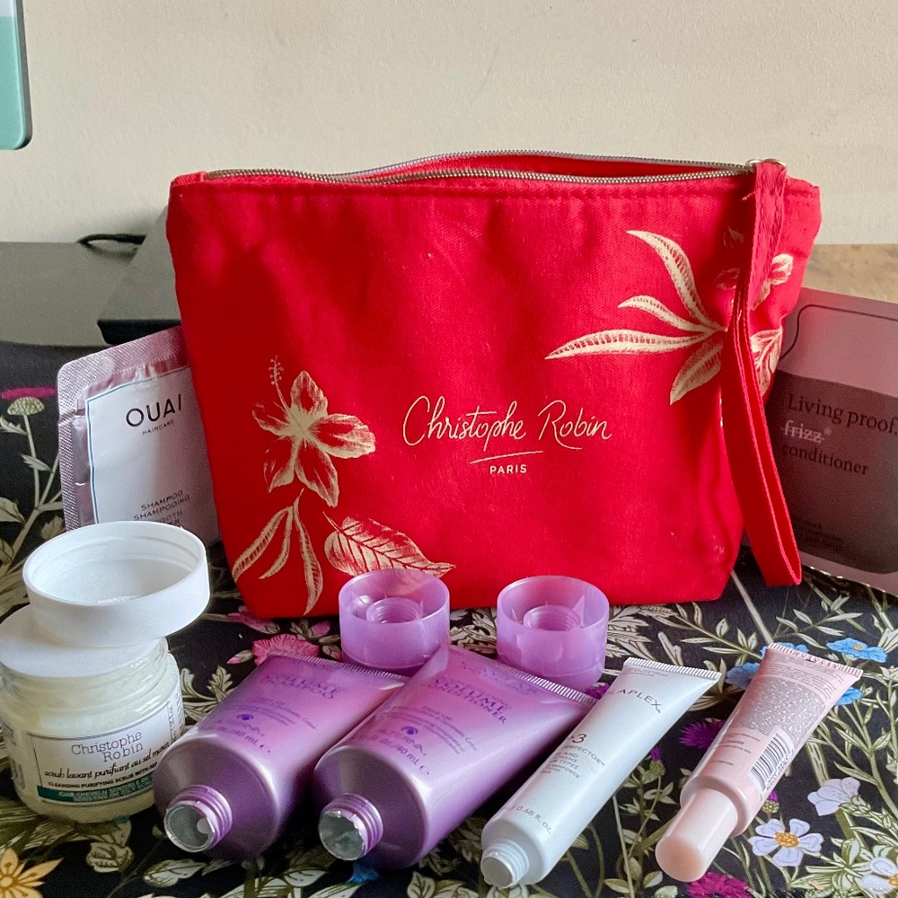 Luxury Hair Travel Kit (Oribe, Christophe Robin, Alterna, Olaplex)+ bag +samples